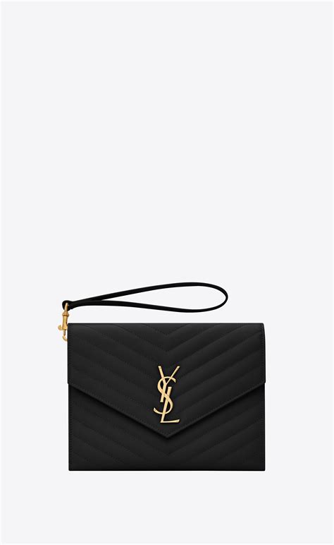 cassandre matelassé large pouch in grain de poudre leather